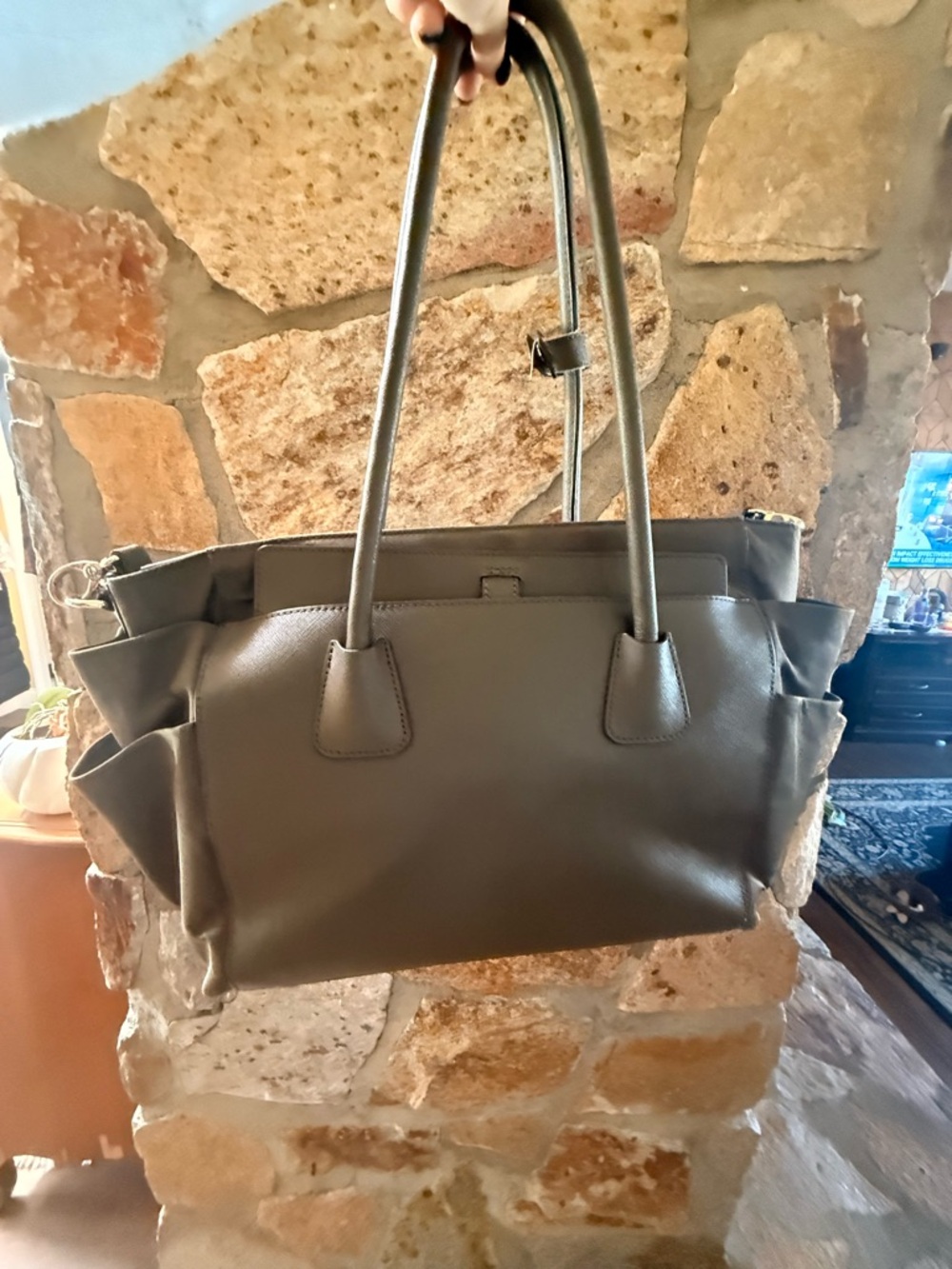 Henri Bendel Olive Green Shoulder Tote Crossbody and or diaper bag - Picture 5 of 12
